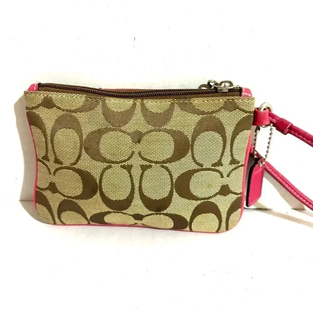 Coach vintage cc signature print  canvas wristlet wallet